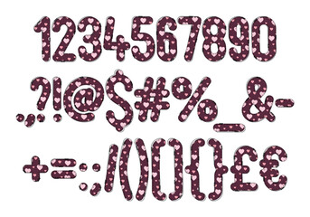 Versatile Collection of Romantic Numbers and Punctuation for Various Uses
