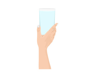 Obraz na płótnie Canvas Hand holding a glass of water.