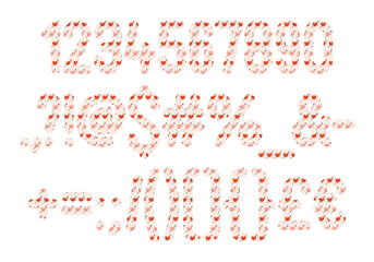 Versatile Collection of Romance Numbers and Punctuation for Various Uses