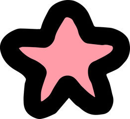 colorful Star doodle. hand drawn stars. Scribble illustrations. simple and cute.