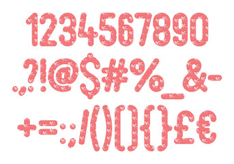 Versatile Collection of Double Hearts Numbers and Punctuation for Various Uses