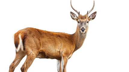 Close Up of a Deer on a White Background