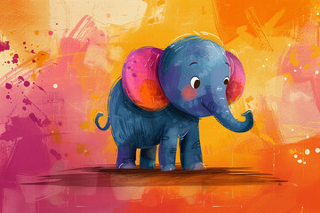 A lonely, colorful cartoon elephant adds vibrancy and cheer to design projects. Explore this whimsical, high-resolution illustration on Adobe Stock for creative inspiration.