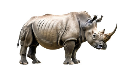 Rhinoceros Standing on White Background