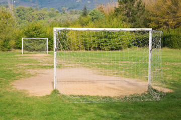 Small soccer field for children in a rural area