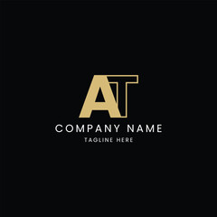 AT Letter monogram logo design template