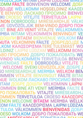 Vector page illustration background welcome cloud text isolated in a white background