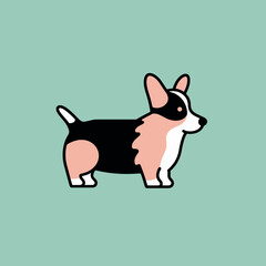 Corgi Dog Minimalist  Logo Design