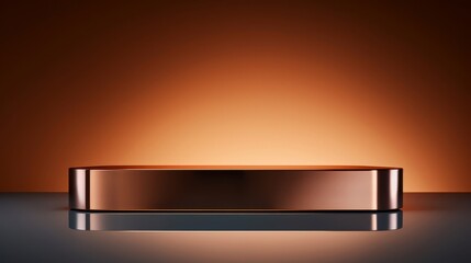 Polished copper podium for premium kitchenware presentation