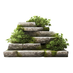 Stairs made of large stone steps clip art