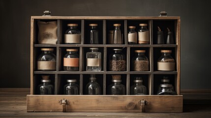 Wooden crate compartments for a variety of artisanal goods