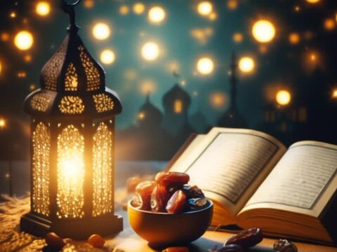 Ramadhan Islamic festival lantern with dates background j
