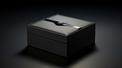 Fully open black box showcasing empty interior for fashion accessories