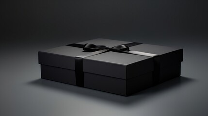 Black gift box open for high-end fashion accessory setting