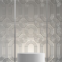 abstract background glass circle pattern for product presentation. 3D illustration