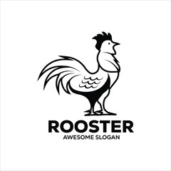 Fototapeta na wymiar vector rooster simple mascot logo design illustration