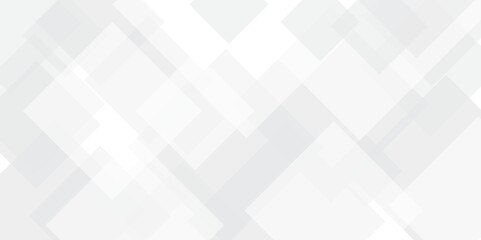 Square pattern on banner with shadow. Abstract white and grey color geometric background with copy space. Modern and minimal concept. You can use for cover, poster, banner web.