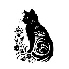 cat svg, cat floral svg, car lover svg, animal svg bundle, domestic pet svg, cat mom svg, cat bundle svg, cat mama svg, cat printable svg, flower svg, plant svg, floral svg, silhouette cat, cat, anima