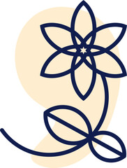 Flower Line Icon Pastel Color