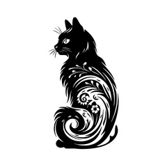 cat svg, cat floral svg, car lover svg, animal svg bundle, domestic pet svg, cat mom svg, cat bundle svg, cat mama svg, cat printable svg, flower svg, plant svg, floral svg, silhouette cat, cat, anima