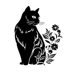 cat svg, cat floral svg, car lover svg, animal svg bundle, domestic pet svg, cat mom svg, cat bundle svg, cat mama svg, cat printable svg, flower svg, plant svg, floral svg, silhouette cat, cat, anima