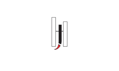 HJ, JH , J , H , Abstract Letters Logo Monogram	