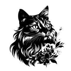 cat svg, cat floral svg, car lover svg, animal svg bundle, domestic pet svg, cat mom svg, cat bundle svg, cat mama svg, cat printable svg, flower svg, plant svg, floral svg, silhouette cat, cat, anima