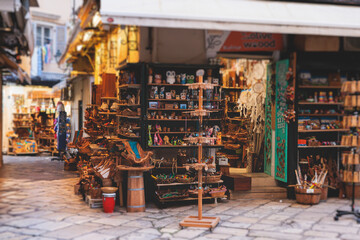 Corfu street view, Kerkyra old town beautiful cityscape, Ionian sea Islands, Greece, a summer sunny day, pedestrian streets with shops and cafes, architecture of historic center, travel to Greece