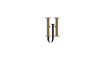 HJ, JH , J , H , Abstract Letters Logo Monogram	