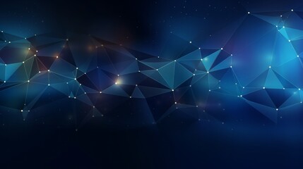 Futuristic polygonal technology: abstract digital design on dark blue background - Powered by Adobe
