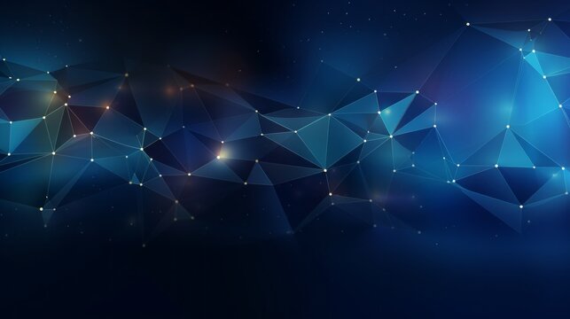 Futuristic polygonal technology: abstract digital design on dark blue background
