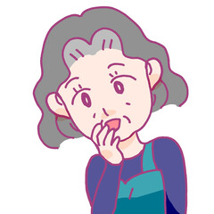 驚いているシニア女性のイラスト