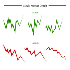 Financial Arrows of stock market analysis. trading graph icons
