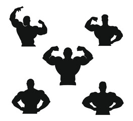 Bodybuilding and fitness gym logos and emblems