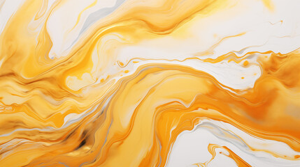 Background is streaked with paint. Yellow streaks on glass. Background with bright liquid. Abstract wallpaper