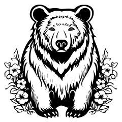 Bear clipart, valentine day, valentine clipart, cute bear svg, animal svg, animal eps, animal clipart, jungle png, tiger, animal, vector, tattoo, head, cat, wild, illustration, mammal, bear, logo, des