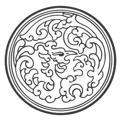 vector graphic illustration of chinese symbol