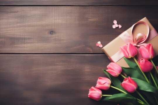 Happy Valentine's day and wedding greeting card. Luxury flower wallpaper design with tulips flower, Valentines day greeting card template and banner.