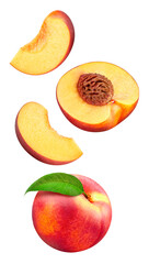 Fresh organic peach isolated