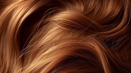 Naklejka premium Closeup medium blond red hair. Women's hairstyle. Hair texture