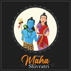 Vector illustration Happy Maha Shivratri Hindu festival Editable Post Banner Template