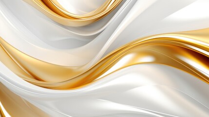 Modern and Creative 3D Abstraction Wallpaper for Walls. 3d Three - dimensional Luxury Golden and White Background