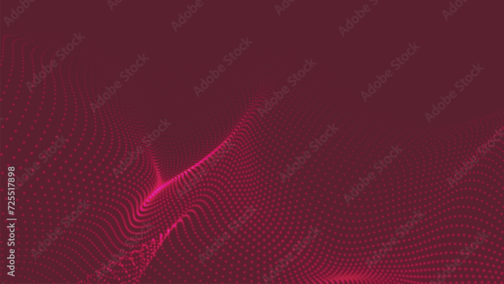 Poster Abstract digital wave of particles. Futuristic point wave. Technology background vector. 3D