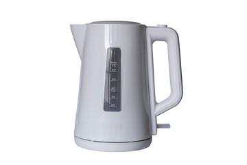 white electric kettle isolated on white background