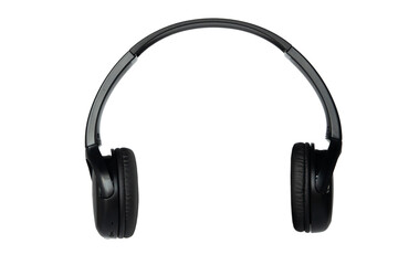 black headphones isolated on white background