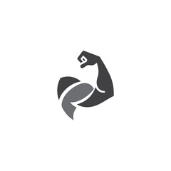 Simple Arm Power Bicep Logo Vector