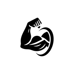 Simple Arm Power Bicep Logo Vector