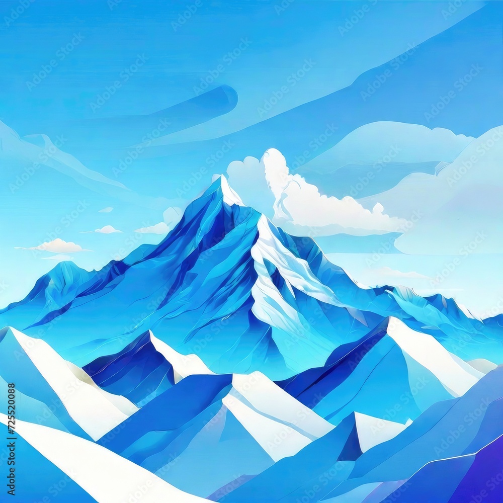 Sticker ice mountain illustration background