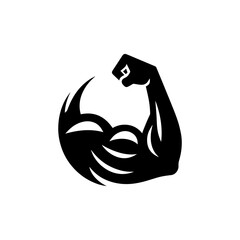 Simple Arm Power Bicep Logo Vector