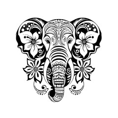 elephant svg, elephant png, elephant vector, mandala line art, mandala art, clipart, eps, vector, silhouette, vector, flower, floral, design, illustration, pattern, art, tattoo, black, decoration